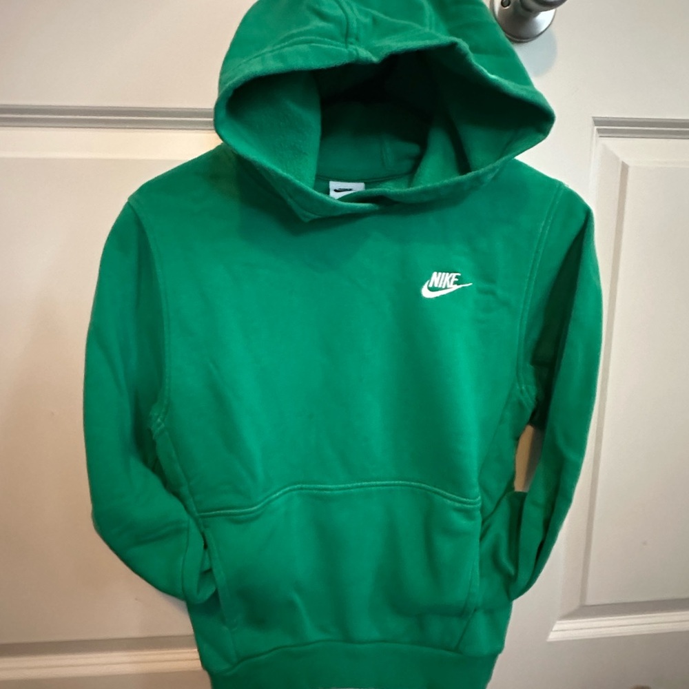 Nike Green Sweatshirt with Hood and Classic Fit